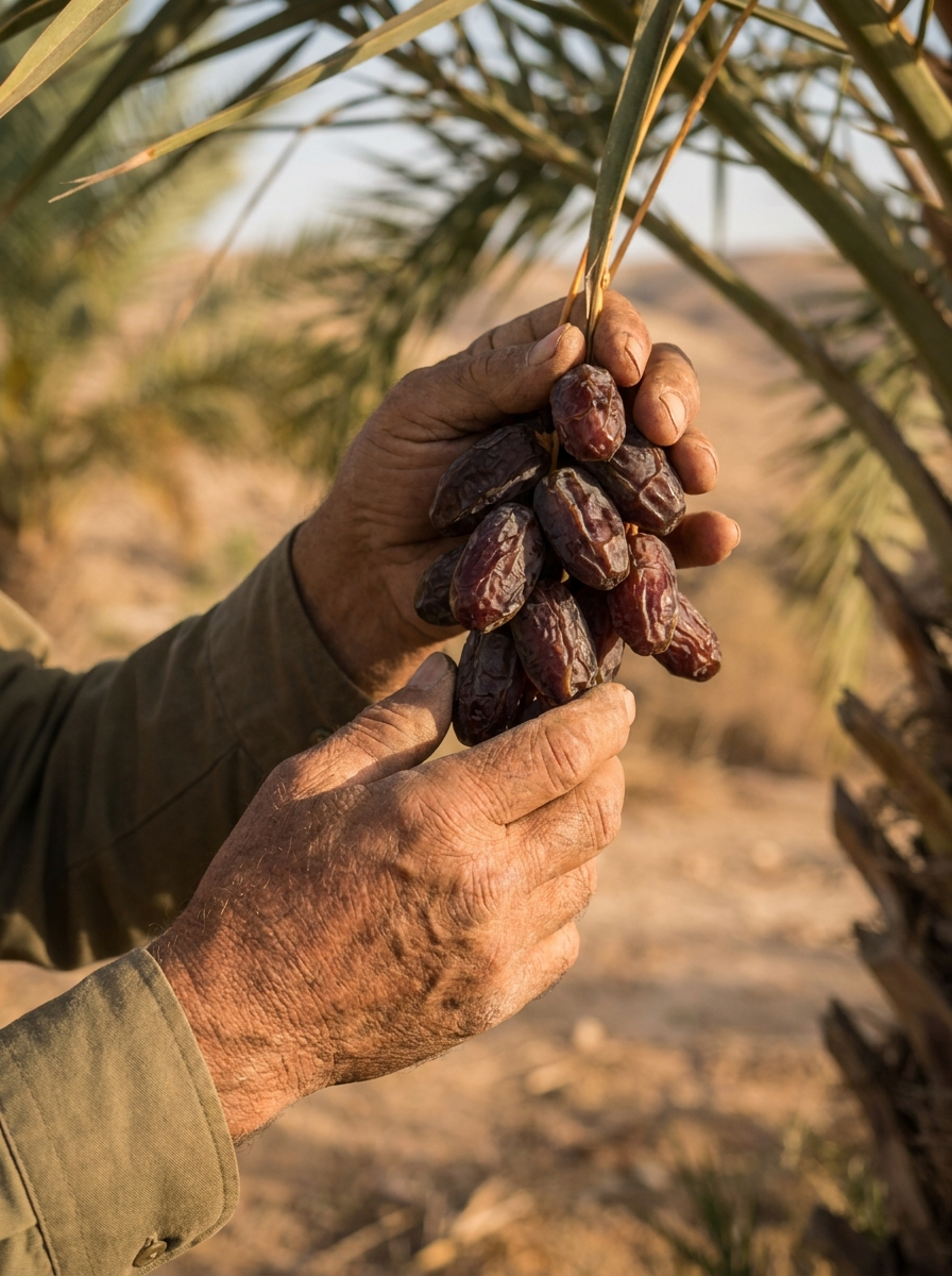 Farmer picking dates